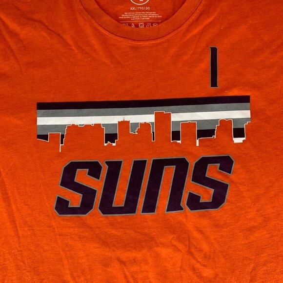 Devin Booker Phoenix Suns NBA Orange 47 Brand Short Sleeve Shirt Mens 2XL XXL - Picture 2 of 6